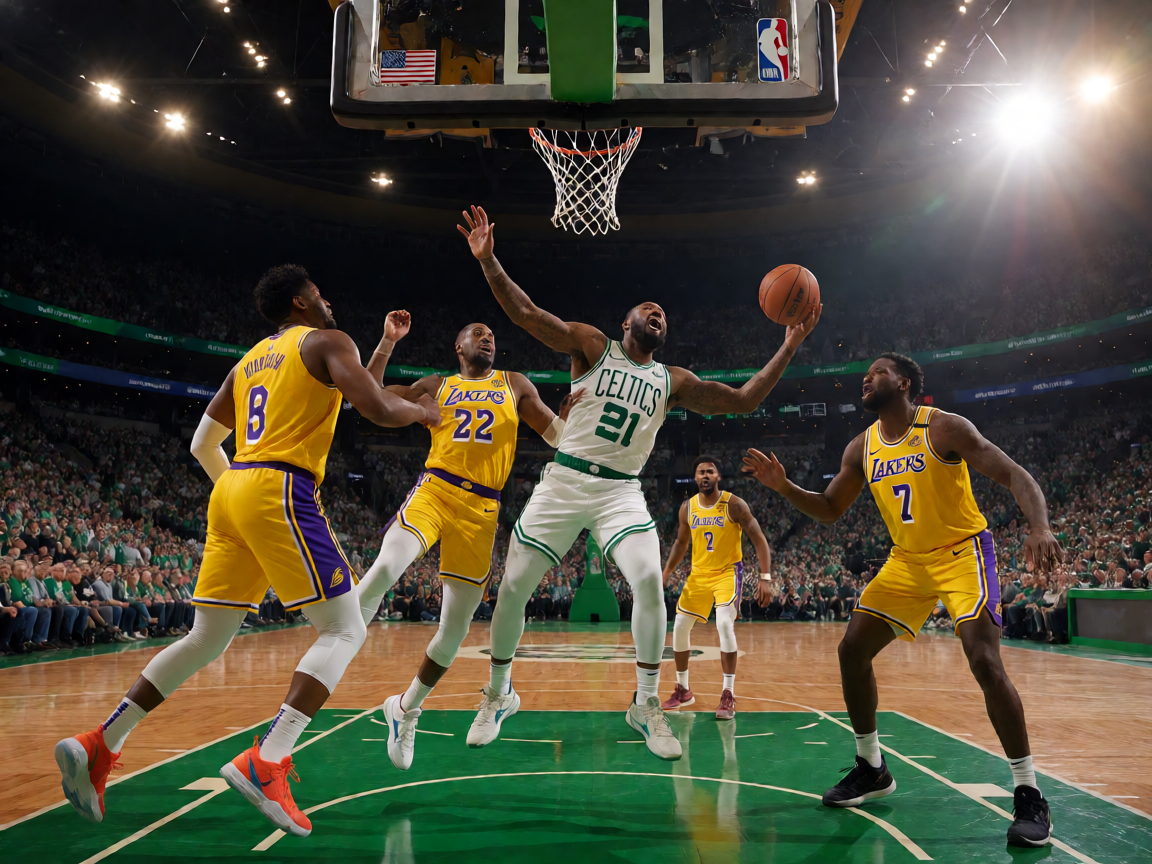 NBA季后赛激烈对抗画面
